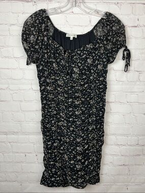Ultra Flirt Black Floral Print Milkmaid Style Dress